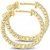 2.10 ct Ladies Round Cut Diamond Hoop Huggie Earrings in Yellow Gold